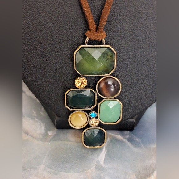 Lia Sophia Jewelry - Mia Sophia "Patina" Multi-Stone Pendant Necklace